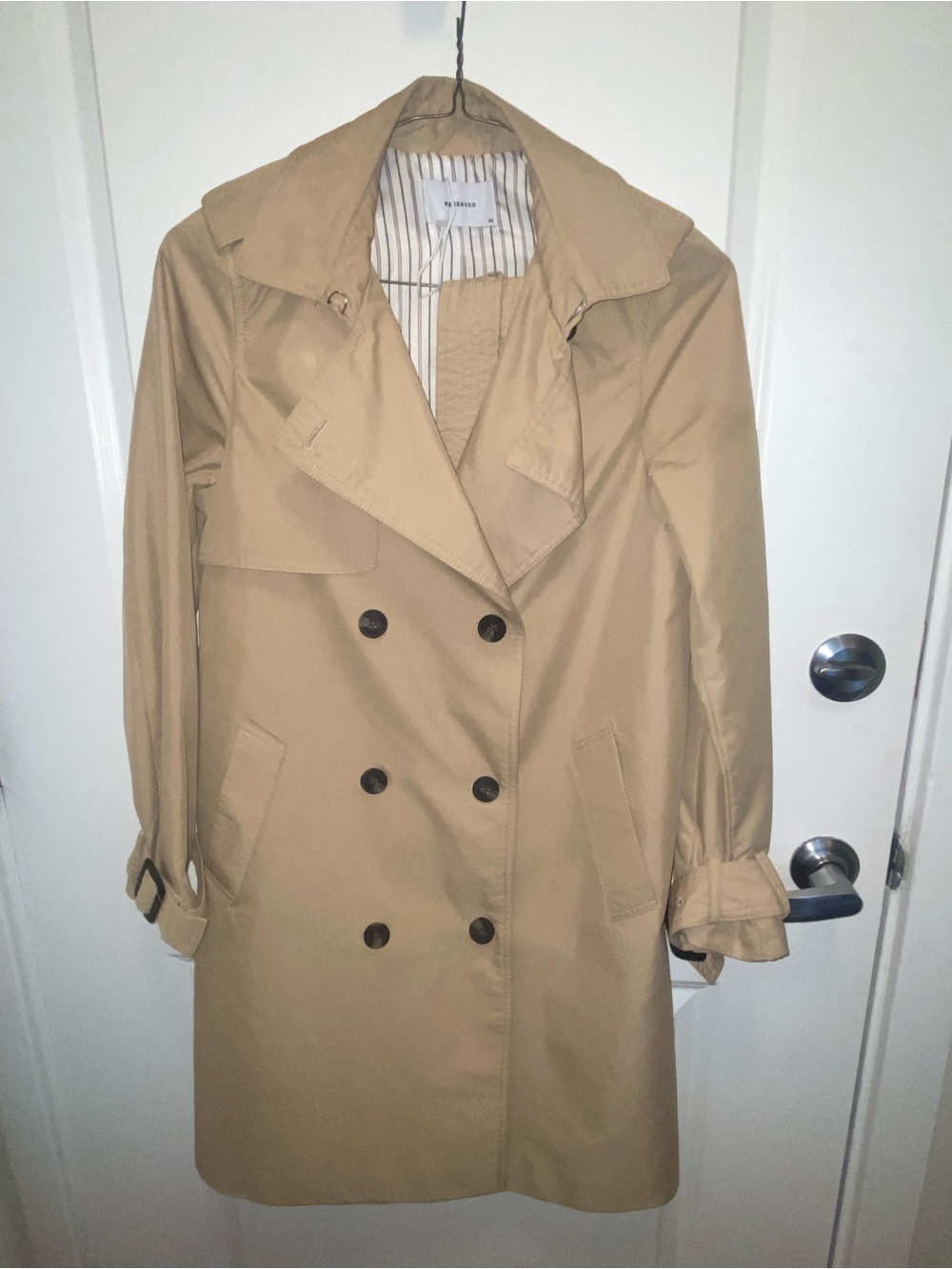 Reserved Beige Double-Breasted Trench Coat